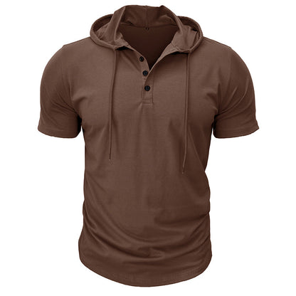 Abbott Short Sleeve Hooded Henley T-Shirt