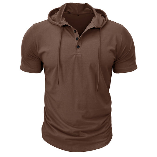 Abbott Short Sleeve Hooded Henley T-Shirt