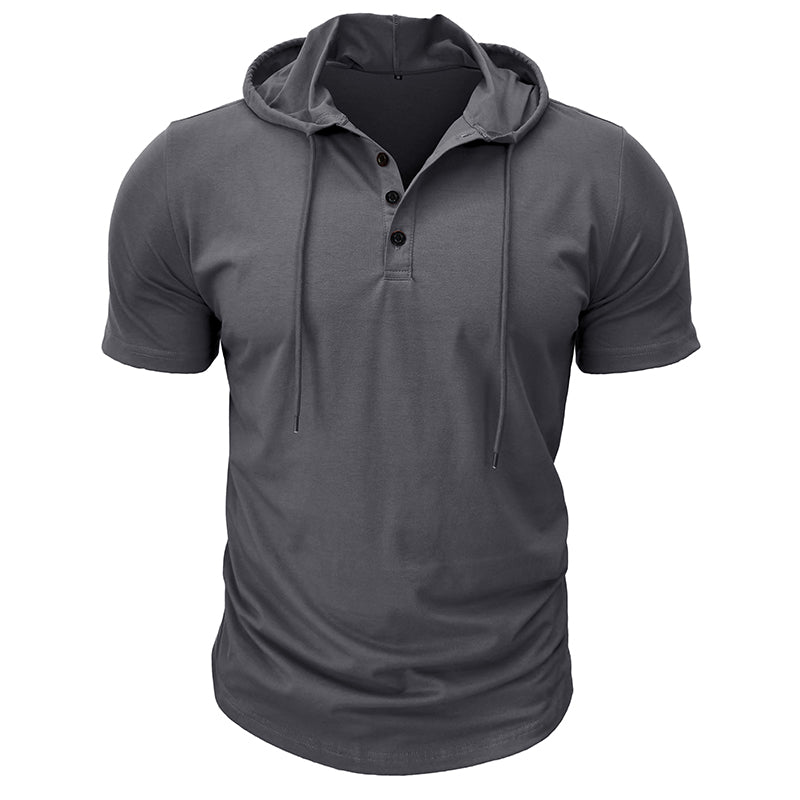 Abbott Short Sleeve Hooded Henley T-Shirt