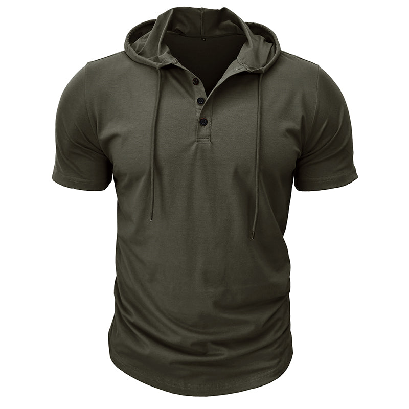 Abbott Short Sleeve Hooded Henley T-Shirt