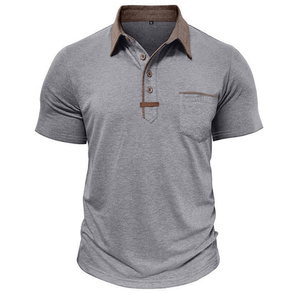 best polo  shirt for men with brown collar and chest pocket